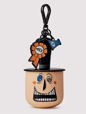 Black & Peach Novelty Mayor Hat Keychain with Orange Ribbon